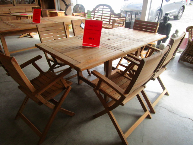 <p>Table 90 x 120/170 Cm<br />Rect Teck<br />449,00 € T.T.C<br /><a href="/Article/1915?type=neuf" style="color:white;" target="_blank">Lien vers l&#39;article</a></p>