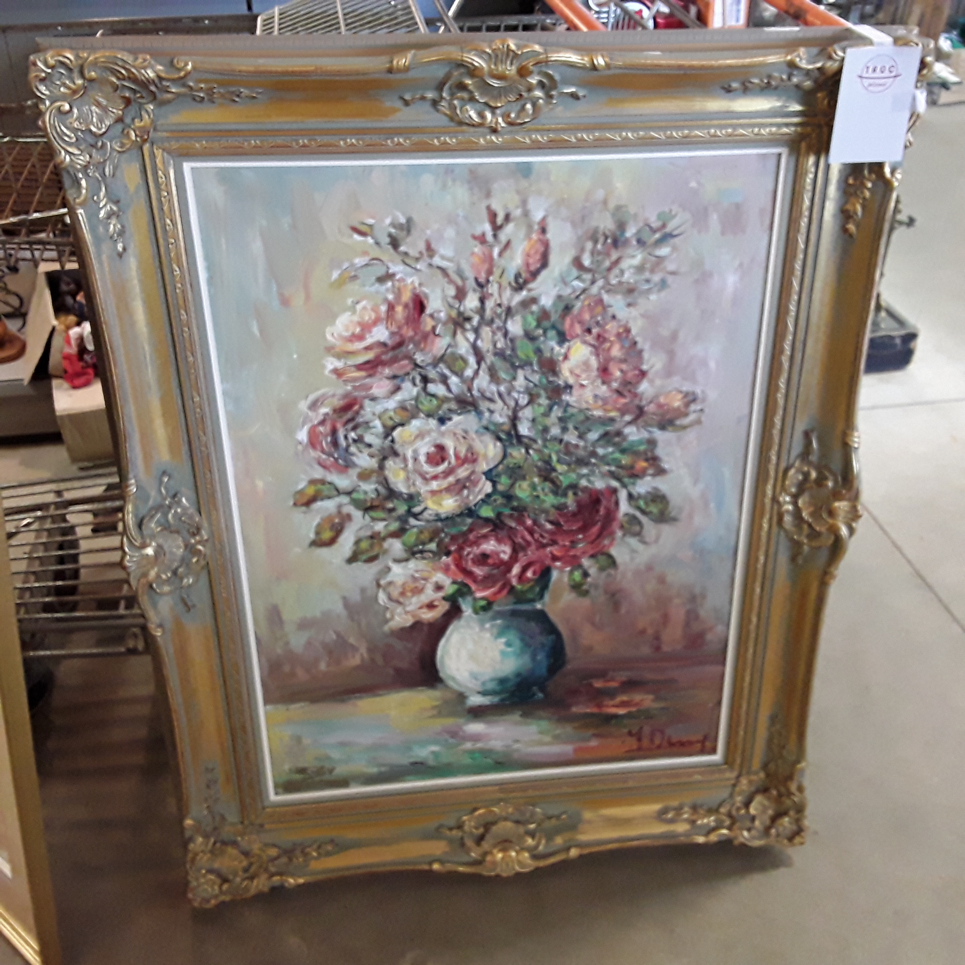 <p>Peinture bouquet fleurs<br />vase<br />125,00 € T.T.C<br /><a href="/Article/121476?type=depose" style="color:white;" target="_blank">Lien vers l&#39;article</a></p>