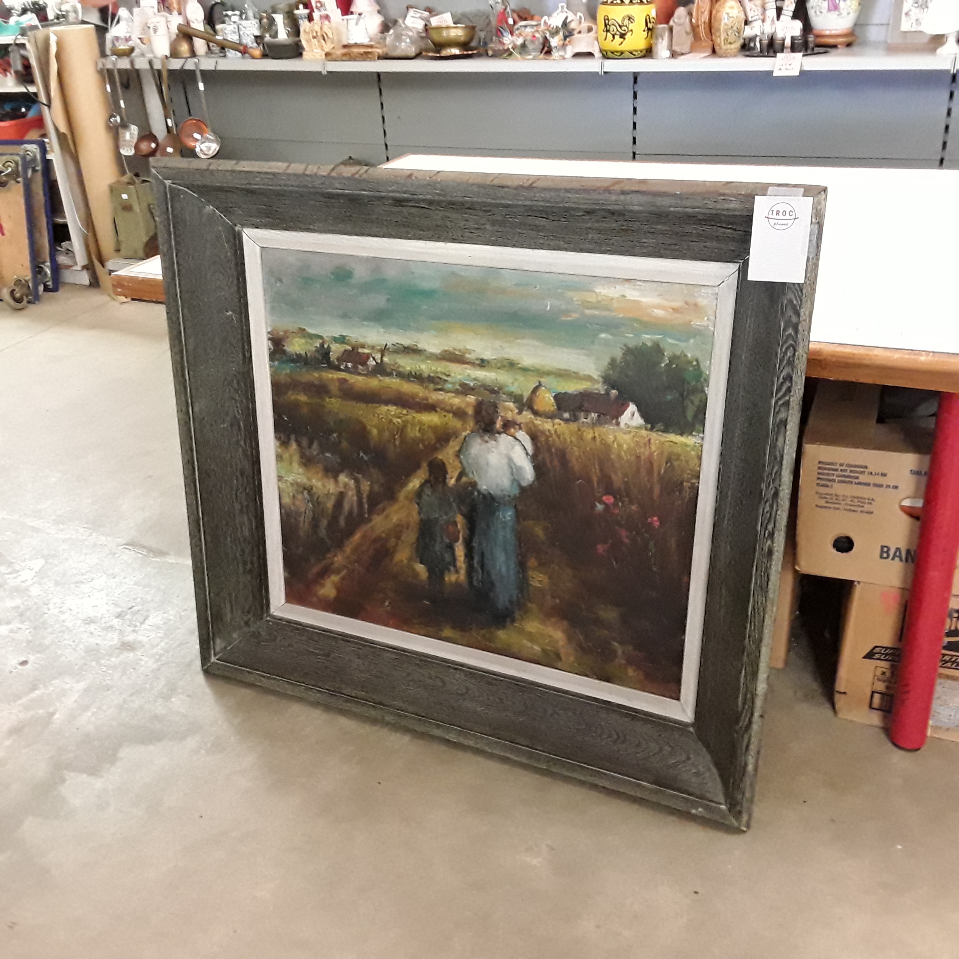 <p>Tableau avec encadrement bois<br />" Balade dans les champs "<br />45,00 € T.T.C<br /><a href="/Article/120945?type=depose" style="color:white;" target="_blank">Lien vers l&#39;article</a></p>