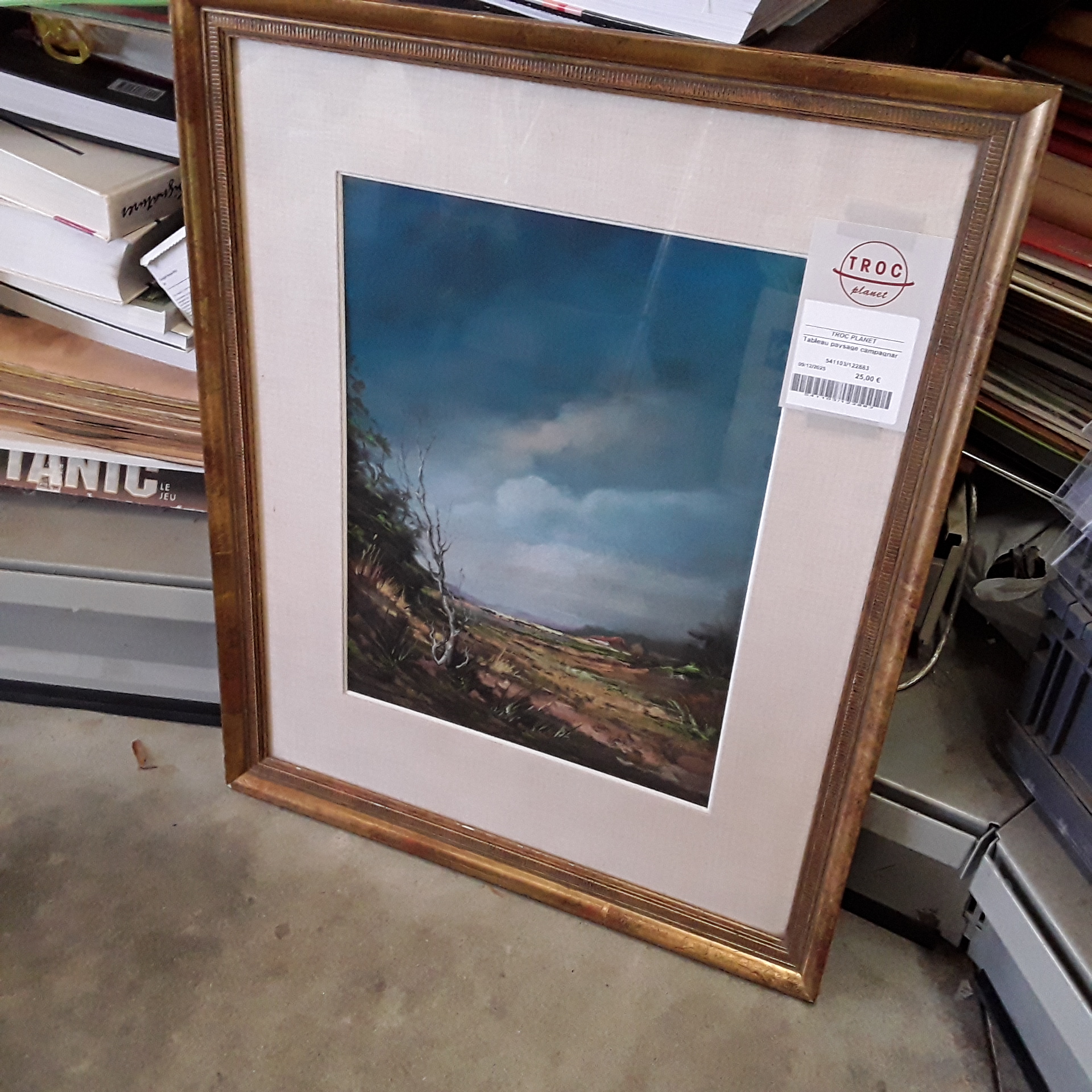 <p>Tableau paysage campagnard<br />25,00 € T.T.C<br /><a href="/Article/122883?type=depose" style="color:white;" target="_blank">Lien vers l'article</a></p>