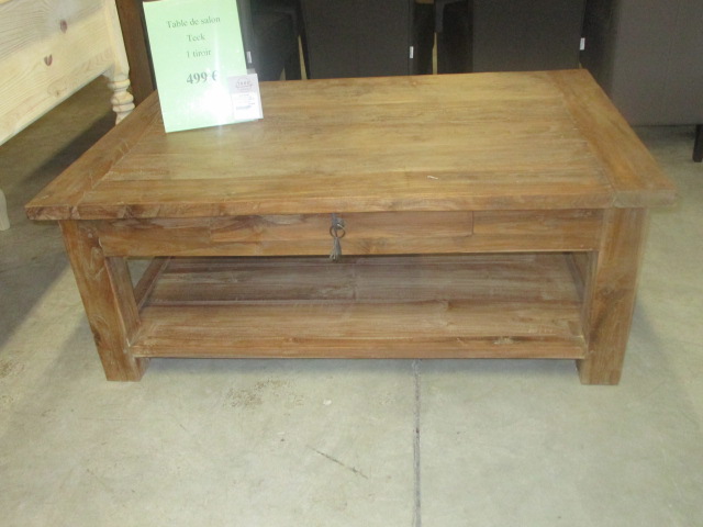 <p>Table de salon teck 1 tiroir<br />120 x 80 x H 45 Cm 10283 DK<br />499,00 € T.T.C<br /><a href="/Article/2517?type=neuf" style="color:white;" target="_blank">Lien vers l&#39;article</a></p>