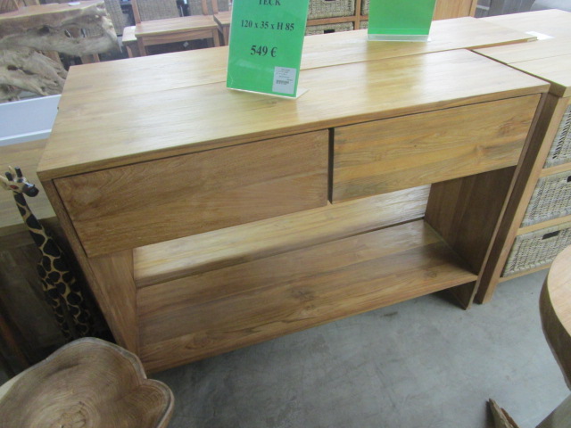 <p>Console Teck alc561<br />120 x 35 x H 85 cm<br />549,00 € T.T.C<br /><a href="/Article/3408?type=neuf" style="color:white;" target="_blank">Lien vers l&#39;article</a></p>